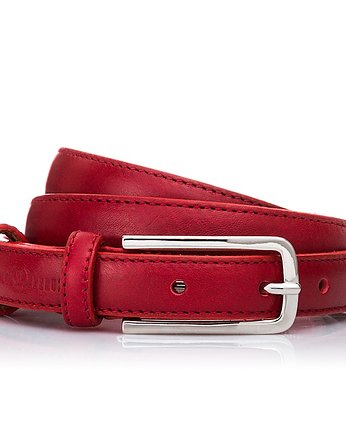 SKÓRZANY PASEK DAMSKI PAOLO PERUZZI WB04-RED-110 CM, Paolo Peruzzi