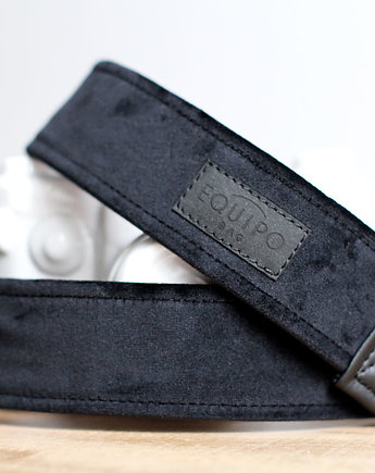 Pasek do aparatu Camera Strap Czarny welur z haftem (zamówienie klienta), equipo
