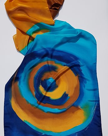 Szal jedwabny, unikatowy, jedwabie agaty