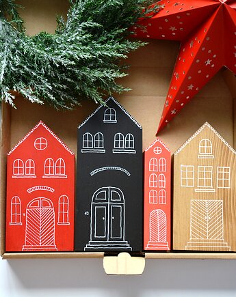 4 x domki drewniane ręcznie malowane, Kolekcja19