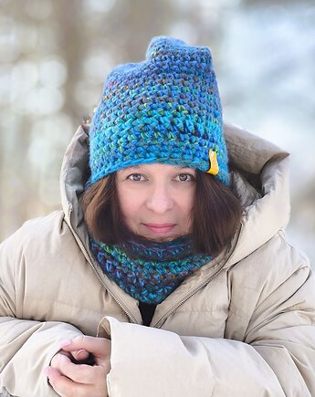 CRAZYCOLOR  zimowa czapka "leśne szepty", sploteka