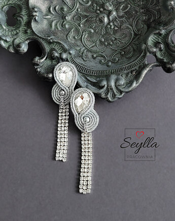 Eleganckie długie kolczyki na sztyftach, Seylla pracownia