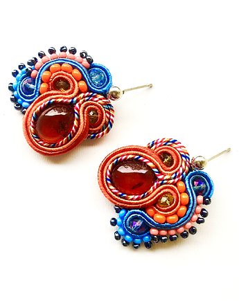 Sutaszowe kolczyki AMBER orange, Sylwia Żak