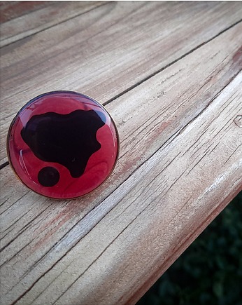 Dwukolorowy pierścionek bordo, Figa handmade accessories
