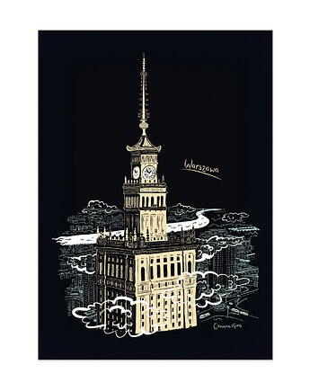 Plakat A4 Warszawa Pałac Kultury i Nauki, Gliniana Kura