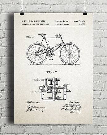 Plakat Rower - patent, minimalmill