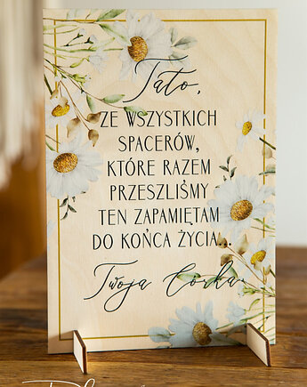 Tabliczka Tato ze wszystkich spacerów wzór Stokrotki, Planneo