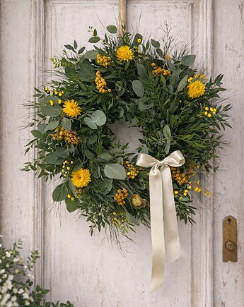 Wianek zieleń żywa + suszki wiosna, Łąka