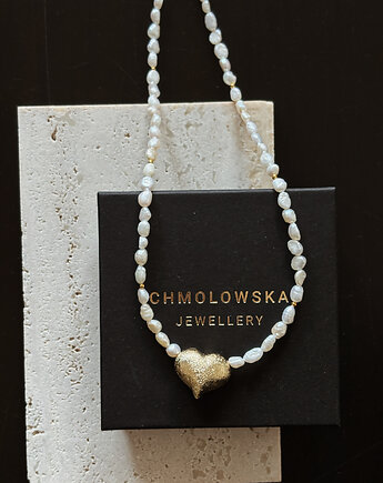 Naszyjnik z Pereł Naturalnych Serce, Chmolowska Jewellery