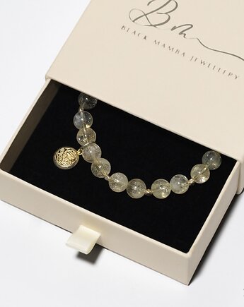 Unikatowa Bransoletka Damska z Kamieni Naturalnych Cytryn i srebra 925, Black Mamba Jewelry