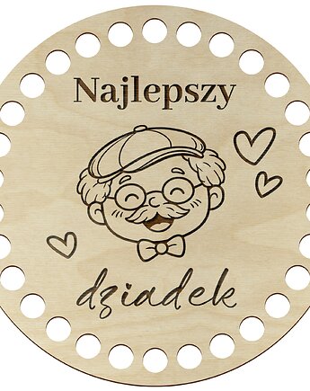 Drewniane Dno Spód do Szydełkowania 15cm Prezent dla Dziadka Baza Podstawa, smxdsgn