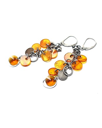 Kolczyki srebrne Amber chips vol. 2, Katia i krokodyl