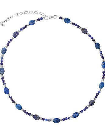 Naszyjnik mix Lapis Lazuli x Hematyt - Srebrne, Kulka Bransoletki