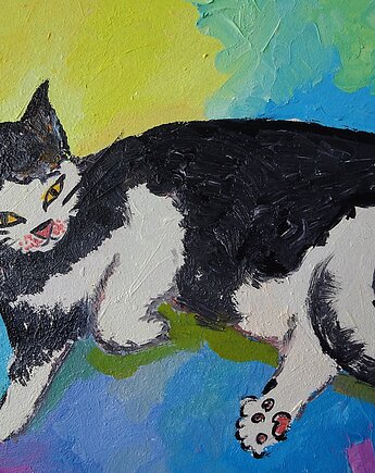 Kotek obraz olejny do salonu, alice oil on canvas
