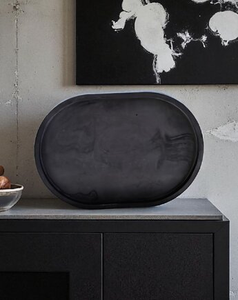 Podstawka z gipsu w kolorze czarnym DEEP BLACK, Oyka Candle