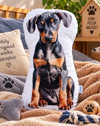 Poduszka piesek przytulanka piesek doberman maskotka pluszowy doberman, Uszyciuch