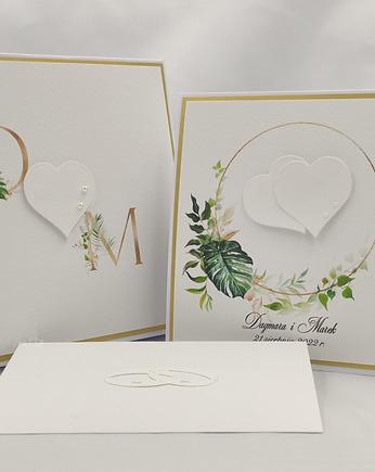 Kartka ślubna w pudełku z inicjałami Młodej Pary, W-38, Anna Art and Crafts
