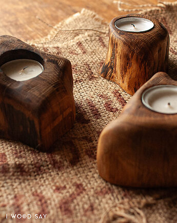 Zestaw dębowych świeczników, I Wood Say