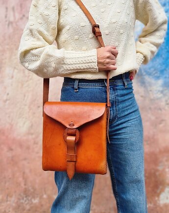 Torebka skórzana ręcznie robiona góralska ze skóry Carola Simple, SempreArte