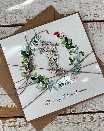 Wyjątkowa ręcznie robiona kartka świąteczna na Boże Narodzenie, sorte