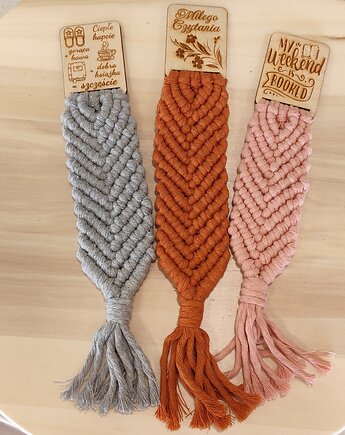 Zakładka do książek handmade makrama, miaukramy