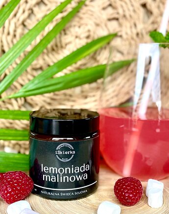 LEMONIADA MALINOWA  świeca sojowa 120 ml, iSkierka Manufaktura Świec