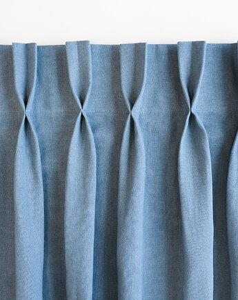 Zasłona na fleksach HEAVY DUSTY BLUE, so linen!