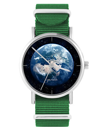 Zegarek - Ziemia - zielony, nylonowy, yenoo