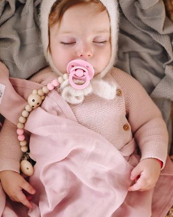 Drewniana zawieszka koralikowa do smoczka dla dziecka, Mymami