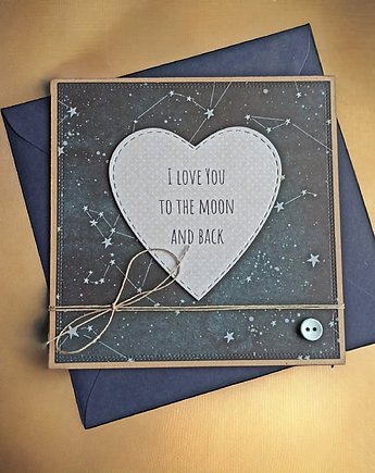 I LOVE YOU TO THE MOON AND BACK - kartka walentynkowa, miłosna, kaktusia