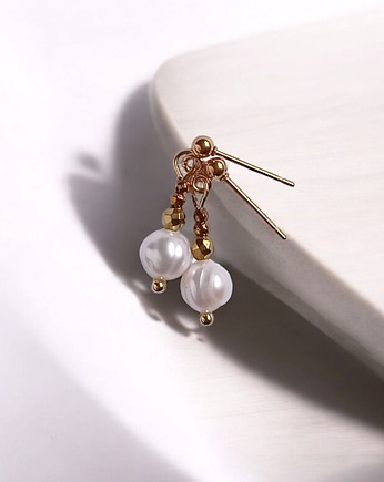 Kolczyki : perły naturalne : drobne kolczyki : bigle sztyfty - wkrętki kulki, kaktusia