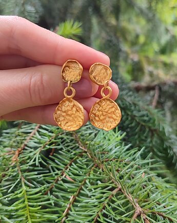 Złocone kolczyki wiszące HABITAT, Agata Blaszkowska Jewelry