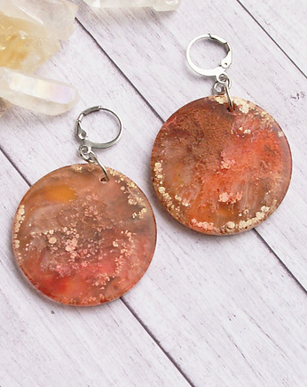 S A L E : UNIKATOWE kolczyki z żywicy INKY FALL, kaktusia