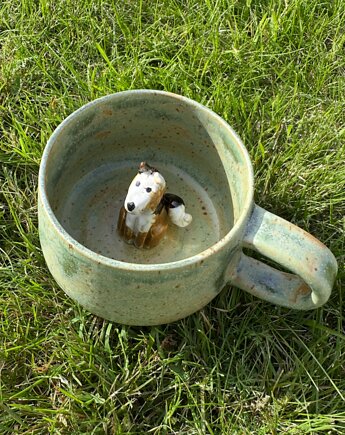Kubek na kawę lub herbatę z pieskiem, Glina & Lina