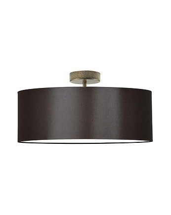 Brązowy plafon sufitowy do kuchni z tkaninowym abażurem WENECJA fi - 50 cm, LYSNE