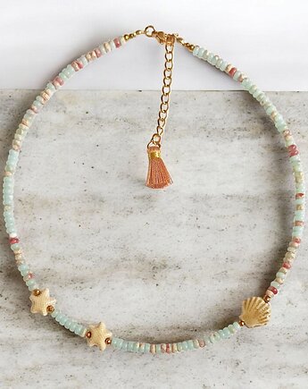 Choker: naszyjnik : pastelle summer : wersja krótka, kaktusia