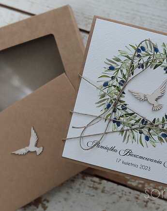 Oryginalna pamiątka bierzmowania - kartka na bierzmowanie, sorte