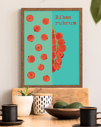 Czerwona porzeczka - plakat fine art, giclee, minimalmill