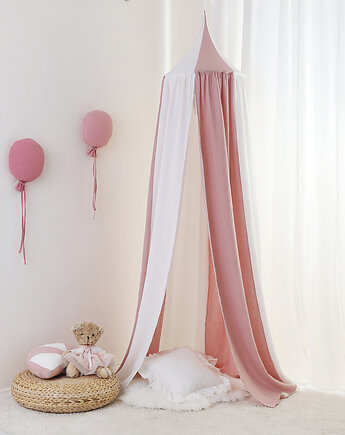 Baldachim Muślinowy Cyrk - Ecru i Róż, Tipi.Tu