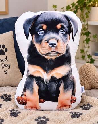 Poduszka piesek przytulanka rottweiler piesek maskotka pluszowy rottweiler, Uszyciuch