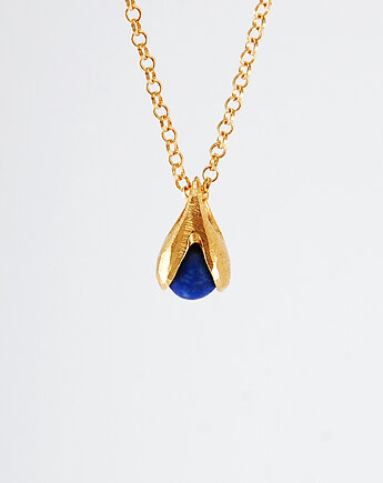 Złocony naszyjnik KONWALIA z lapis lazuli, Monopolka