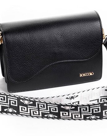 Torba skórzana z ozdobnym paskiem (6997), BOSCCOLO