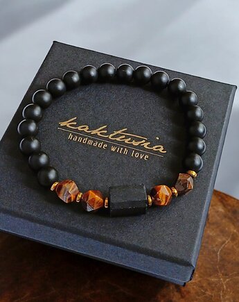 SUKCES, OCHRONA, SIŁA : tygrysie oko, turmalin, onyks : gold, kaktusia