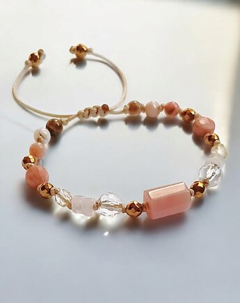 RADOŚĆ ŻYCIA - amulet - k. słoneczny, opal, k.górski, cytryn, k. różowy, kaktusia