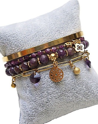 Rubiny - zestaw bransoletek  - Szlachetna kolekcja, KiKa pracownia