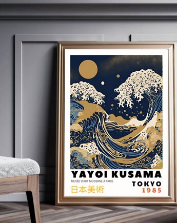 PLAKAT yayoi kusama japoński, japandi dekoracja, obraz, black dot studio