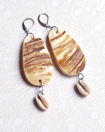 S A L E : UNIKATOWE kolczyki : muszla : muszla03, kaktusia