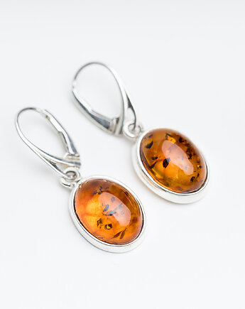 Eleganckie Kolczyki Bursztyn Bałtycki Srebro 925, AmberMal