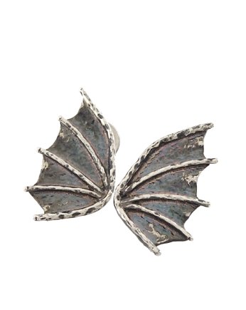 Kolczyki smocze Dragon Wings z ciemnego srebra, Bellamente