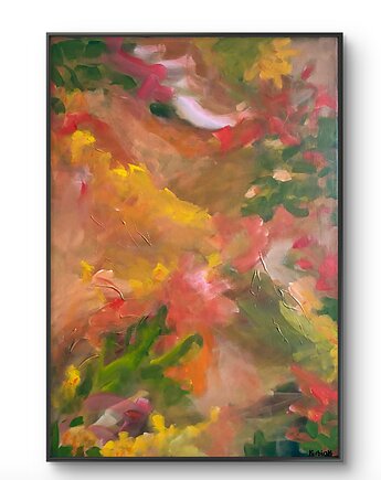 Gorąca noc w Medellin / duży obraz strukturalny abstrakcja, pachamama ceramics